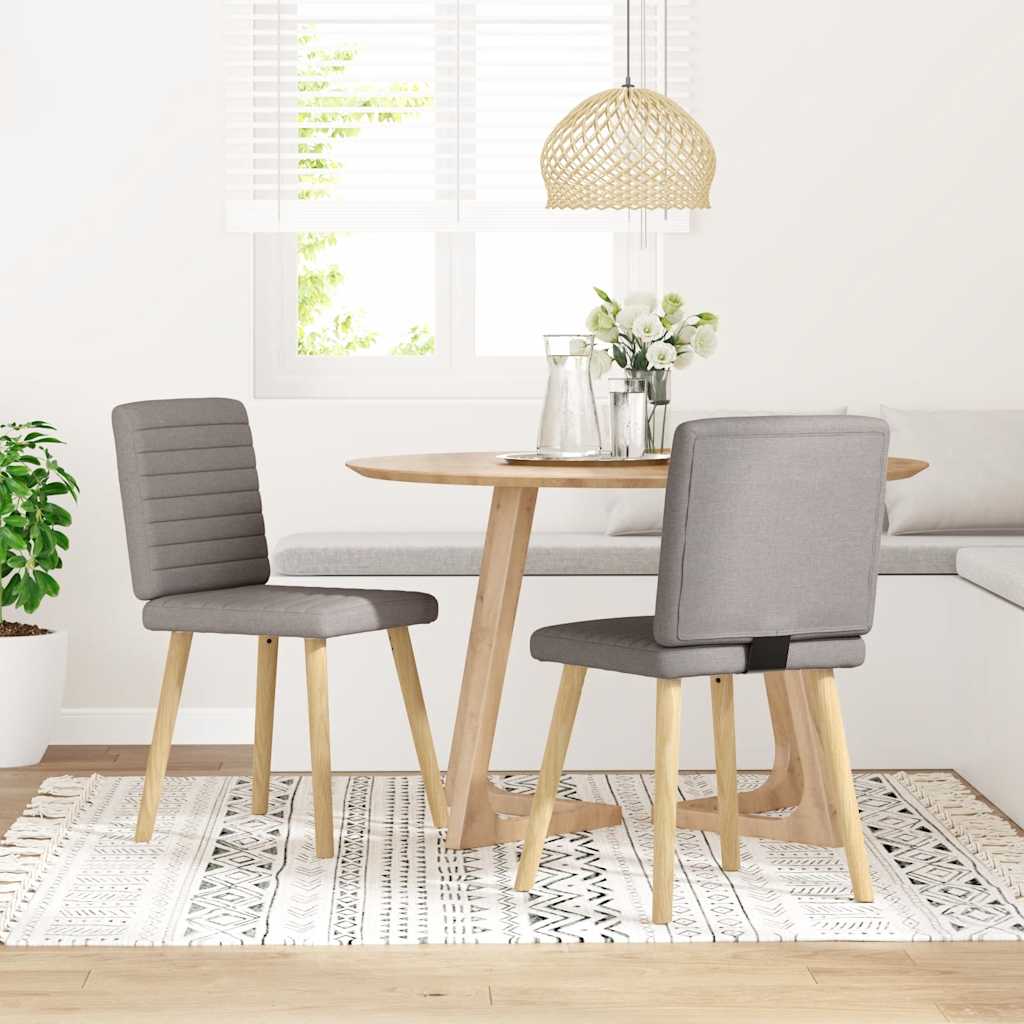 Sedie da Pranzo 2 pz Tortora in Tessuto