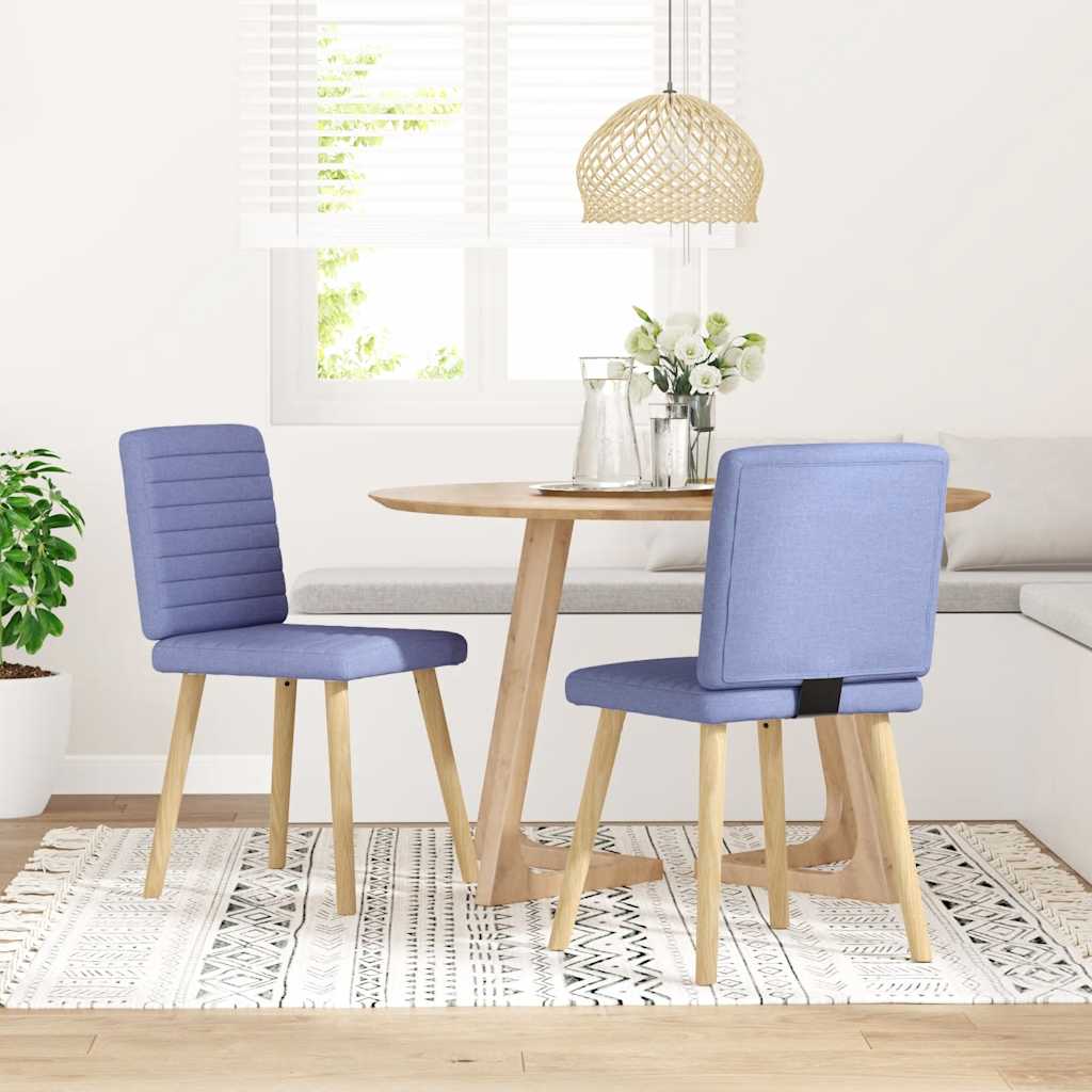 Sedie da Pranzo 2 pz Blu Jeans in Tessuto