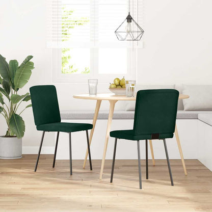 Sedie da Pranzo 2 pz Verde Scuro in Velluto