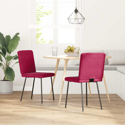 Sedie da Pranzo 2 pz Rosso Vino in Velluto