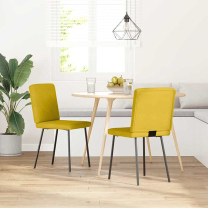 Sedie da Pranzo 2 pz Gialle in Velluto
