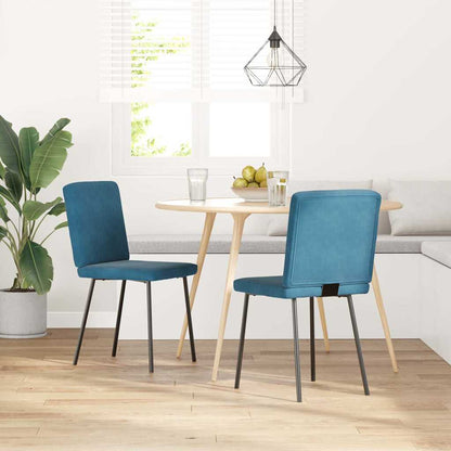 Sedie da Pranzo 2 pz Blu in Velluto