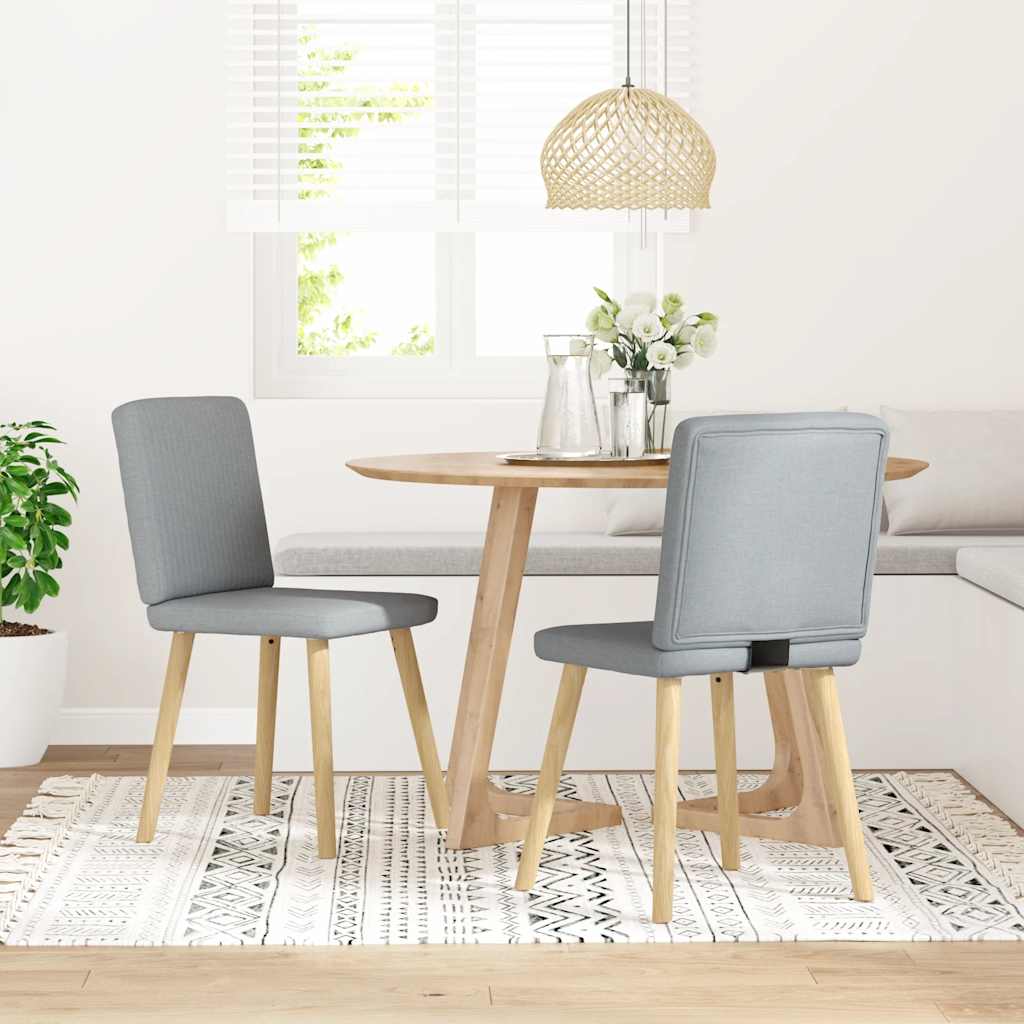 Sedie da Pranzo 2 pz Grigio Chiaro in Tessuto