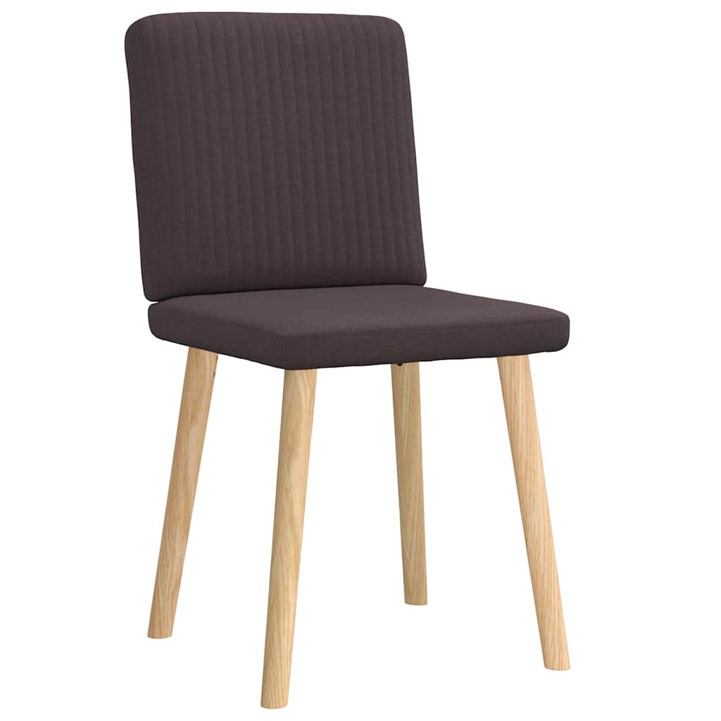 Sedie da Pranzo 2 pz Marrone Scuro in Tessuto