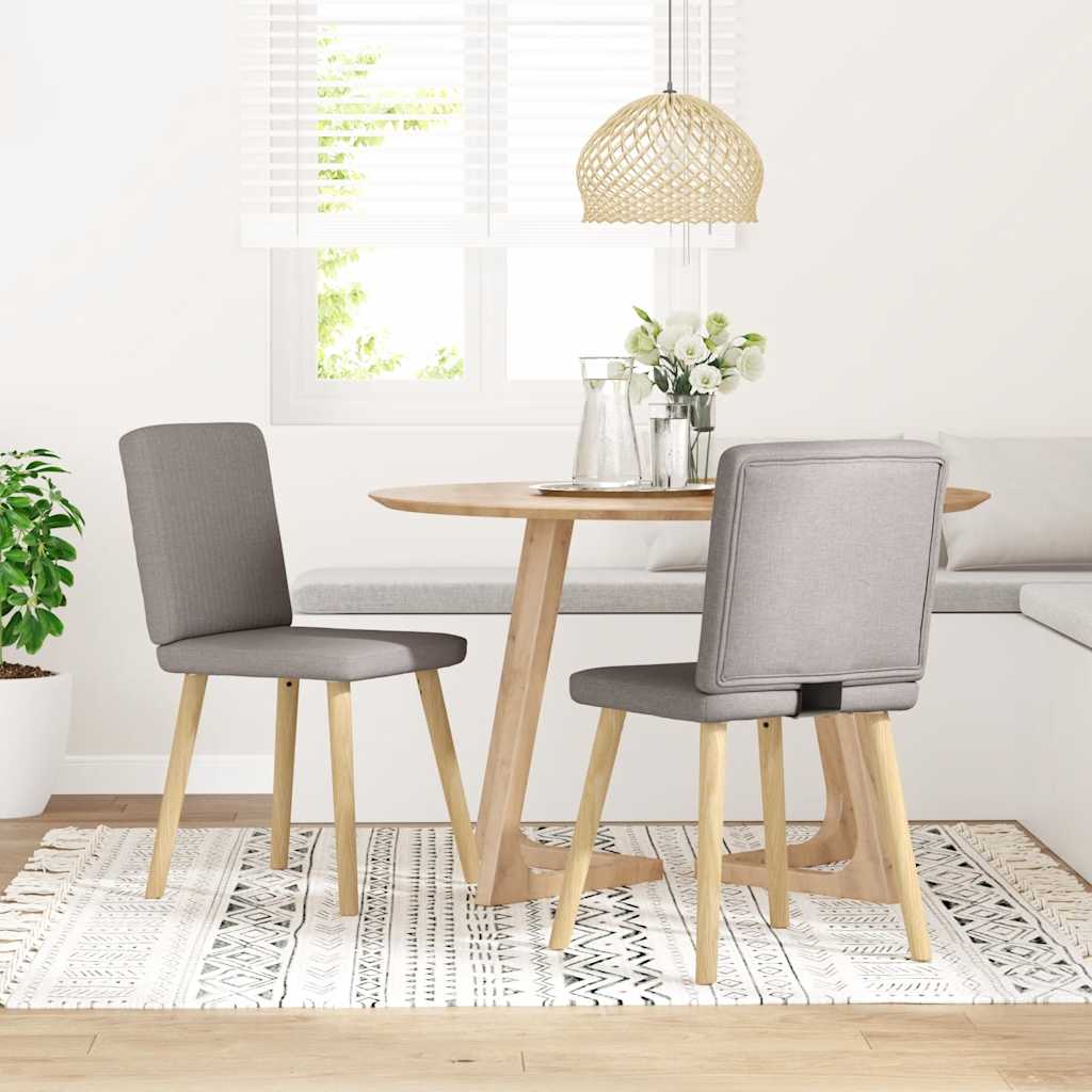 Sedie da Pranzo 2 pz Tortora in Tessuto