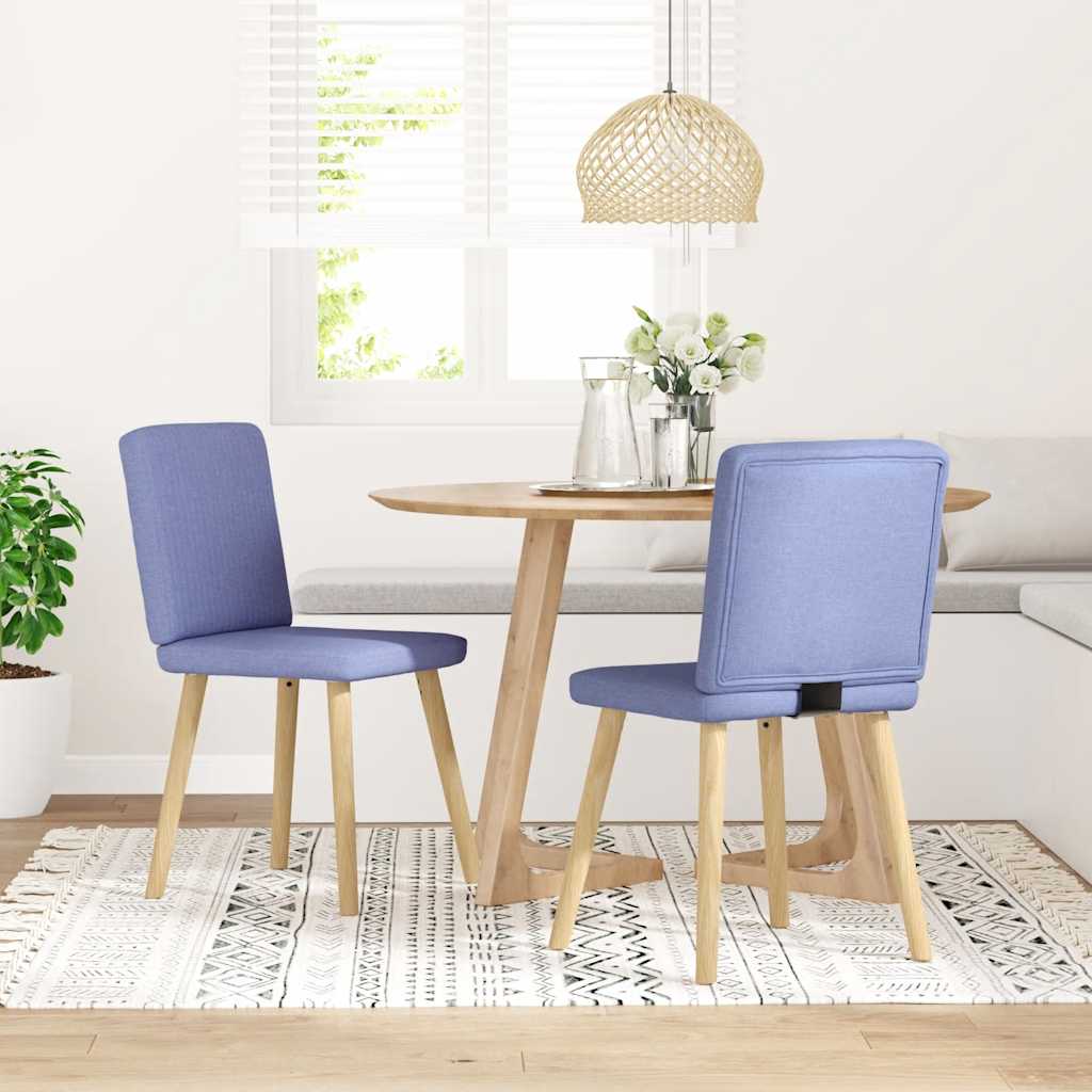 Sedie da Pranzo 2 pz Blu Jeans in Tessuto