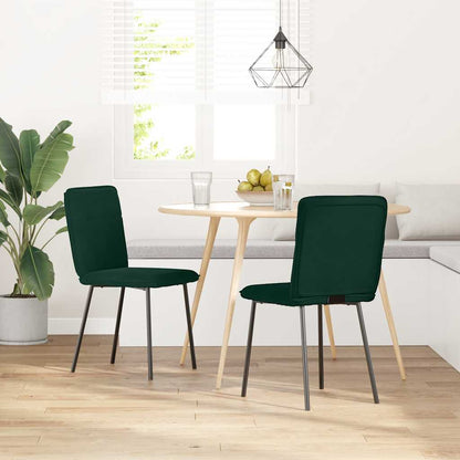 Sedie da Pranzo 2 pz Verde Scuro in Velluto