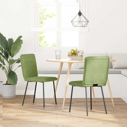 Sedie da Pranzo 2 pz Verde Chiaro in Velluto