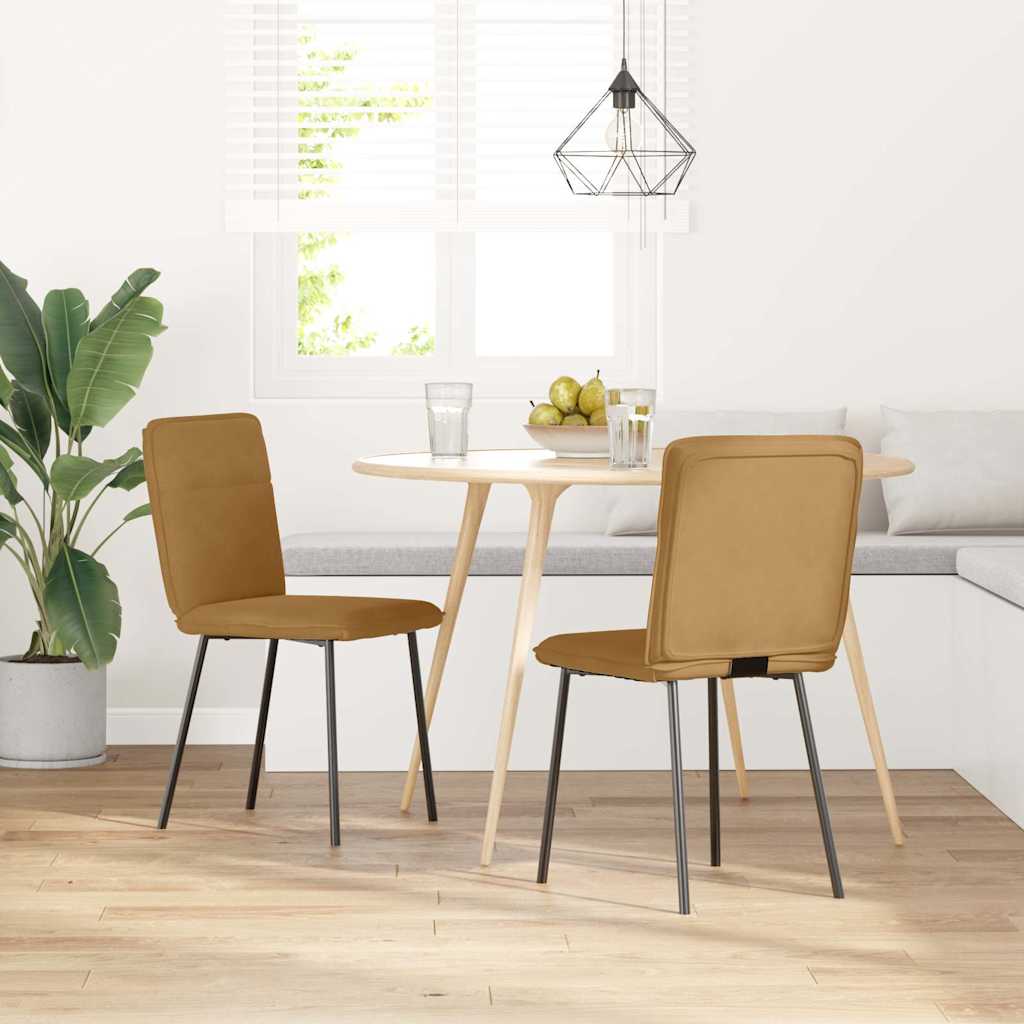 Sedie da Pranzo 2 pz Marroni in Velluto