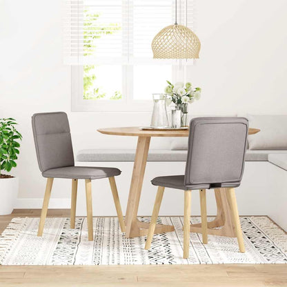Sedie da Pranzo 2 pz Tortora in Tessuto