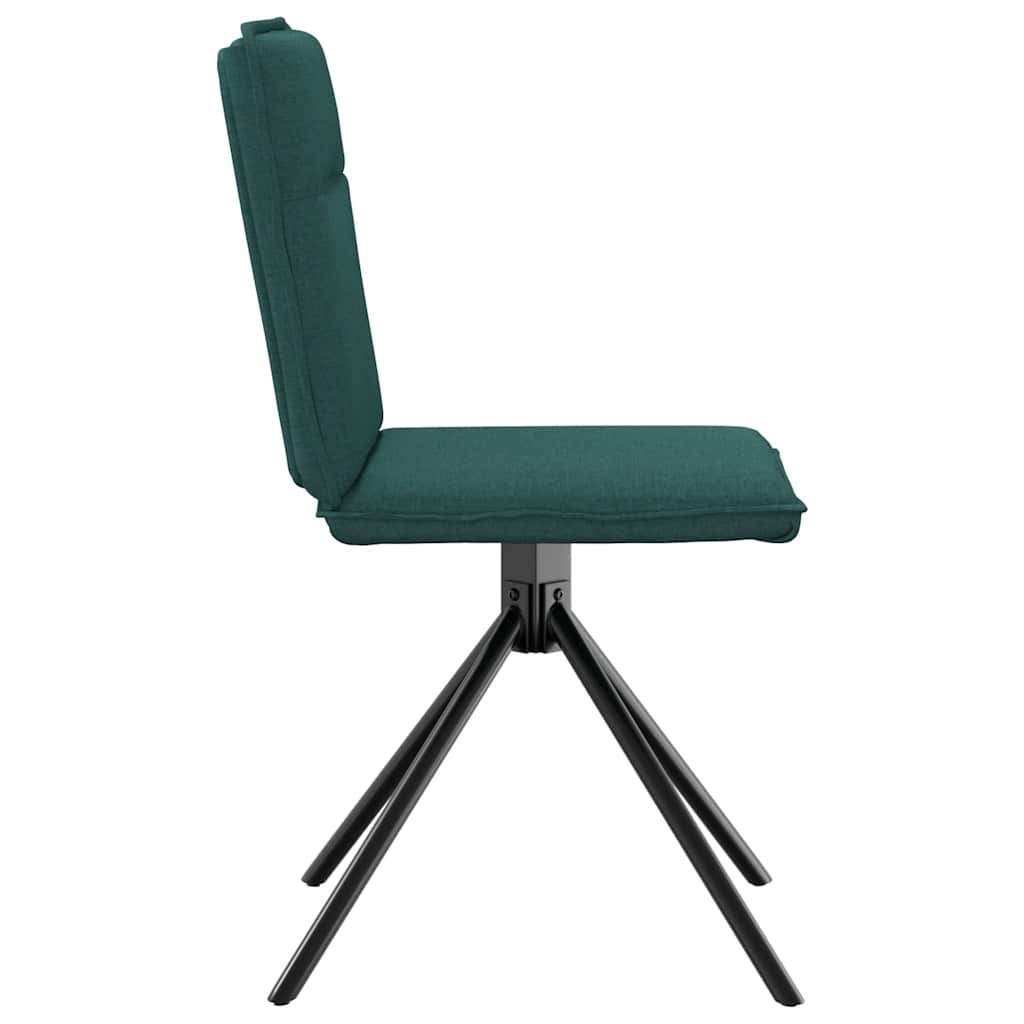 Sedie da Pranzo 2 pz Verde Scuro in Tessuto