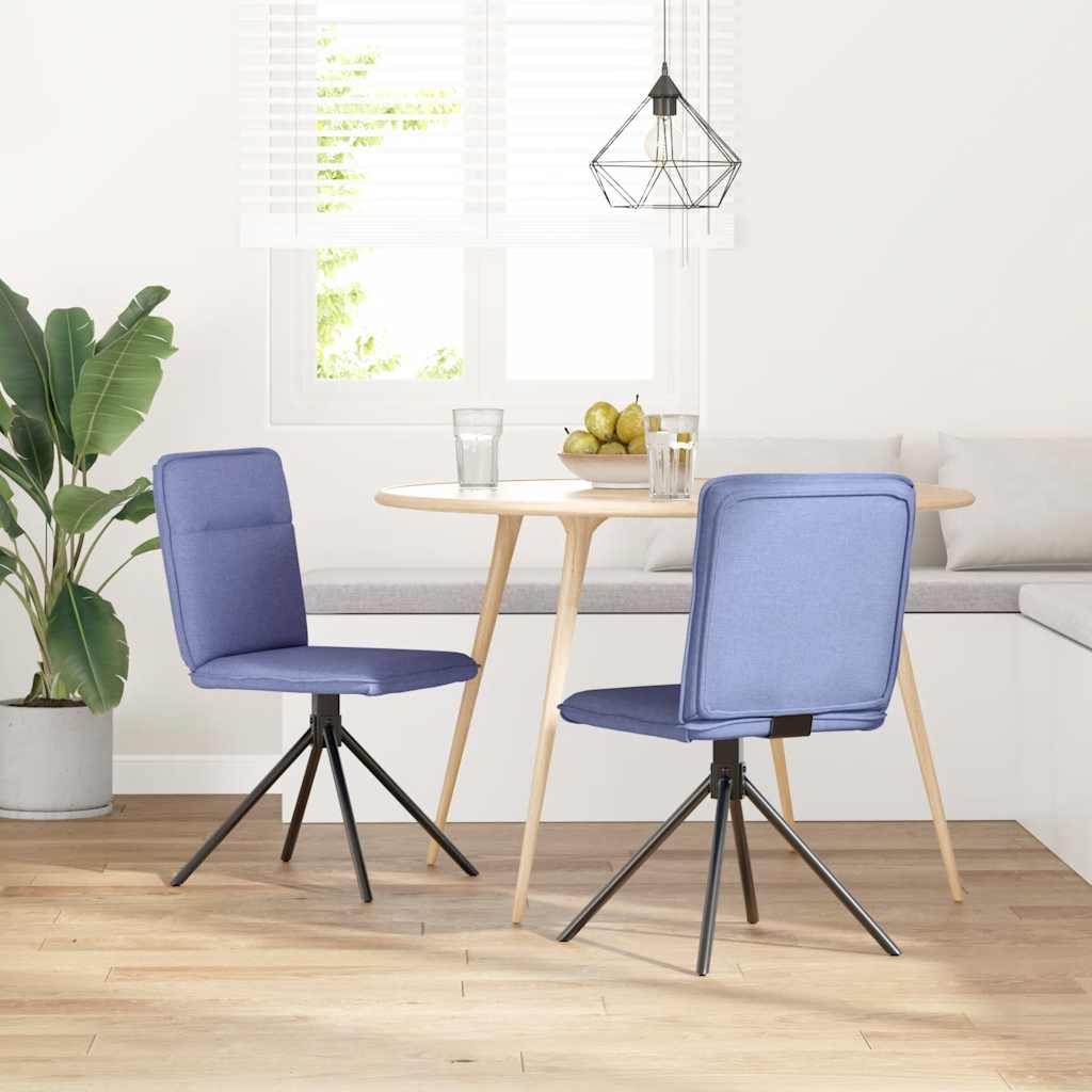 Sedie da Pranzo 2 pz Blu Jeans in Tessuto