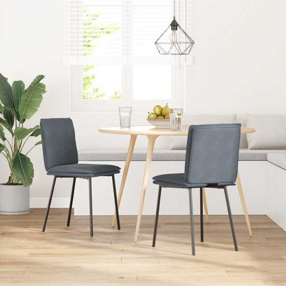 Sedie da Pranzo 2 pz Grigio Scuro in Velluto