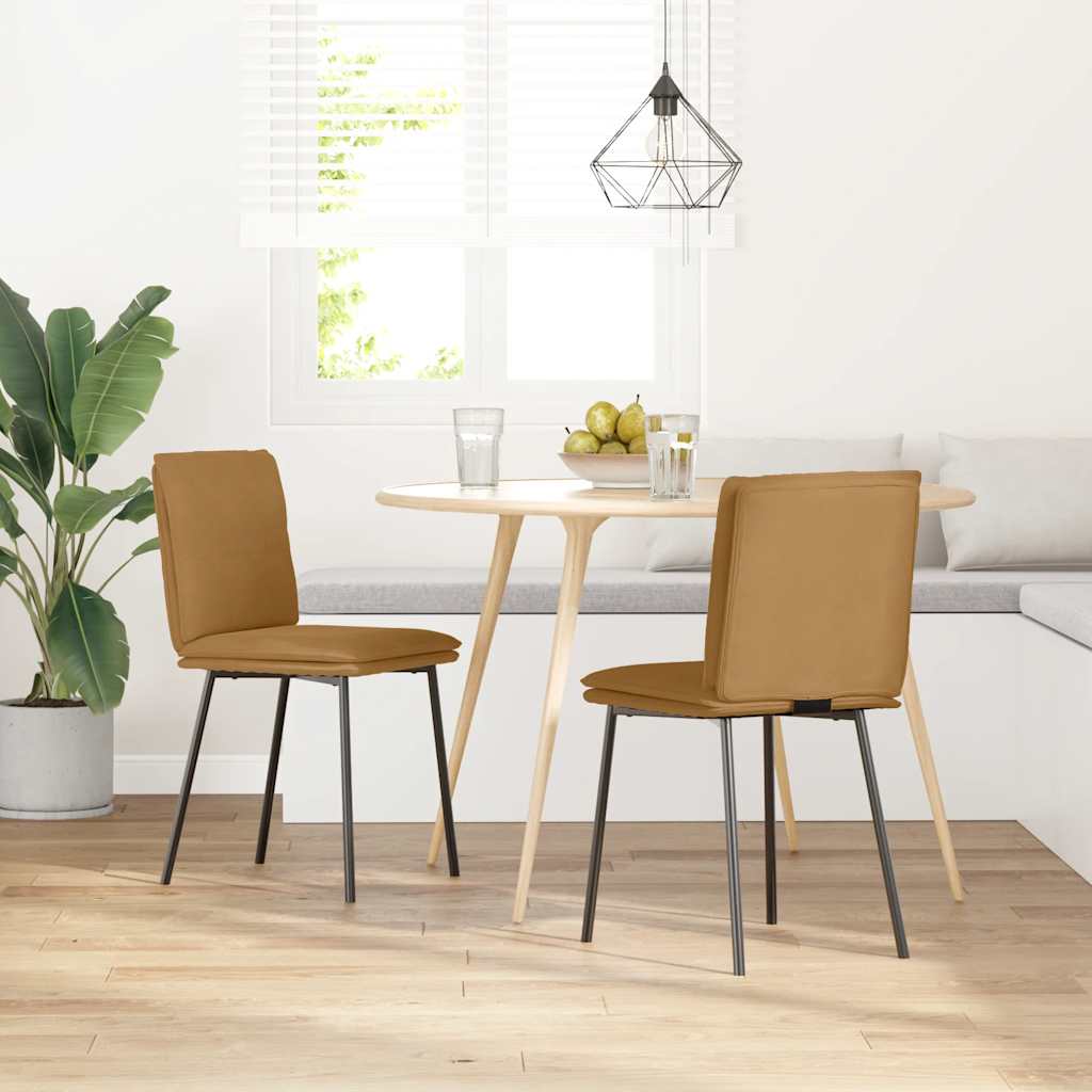 Sedie da Pranzo 2 pz Marroni in Velluto