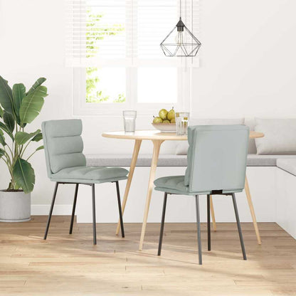 Sedie da Pranzo 2 pz Grigio Chiaro in Velluto