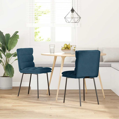 Sedie da Pranzo 2 pz Blu in Velluto