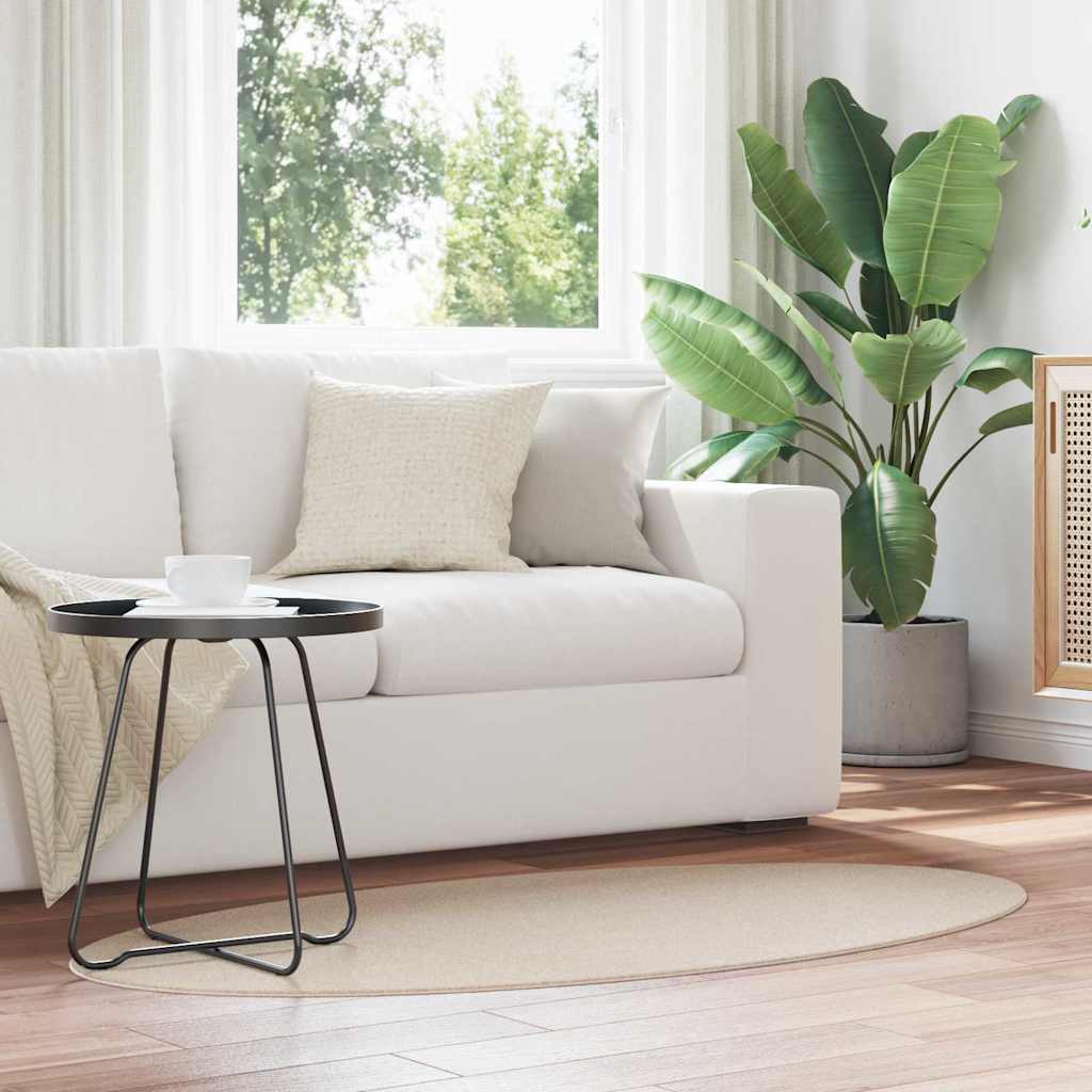 Tappeti per area Ovale HUARTE Beige 80 x 150 cm 100% Poliestere