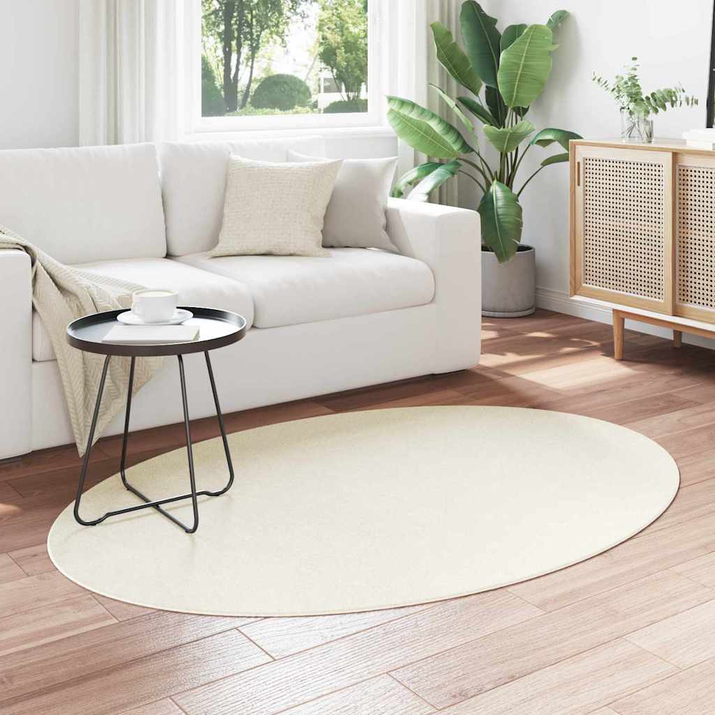 Tappeti per area Ovale HUARTE Crema 120 x 170 cm
