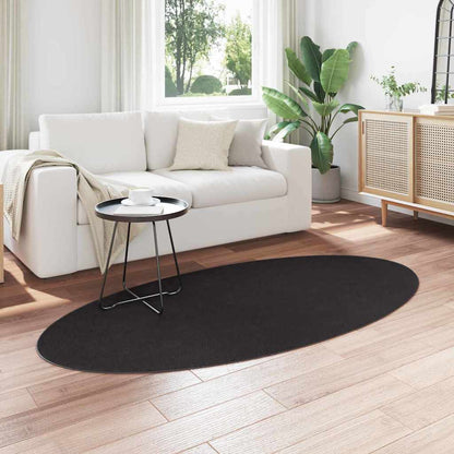 Tappeti per area Ovale HUARTE Nero 100 x 200 cm 100% Poliestere