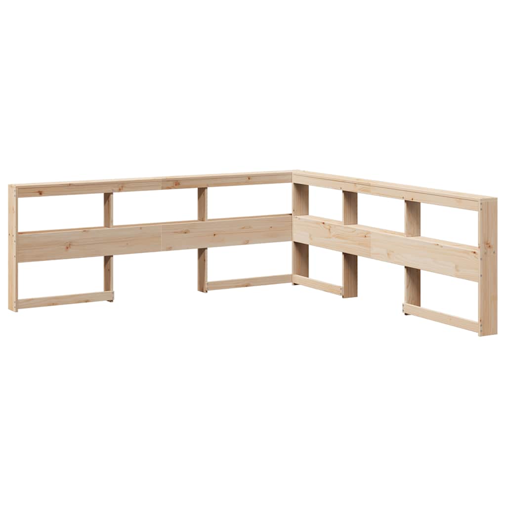 Testiera Libreria a L 200 cm in Legno Massello di Pino