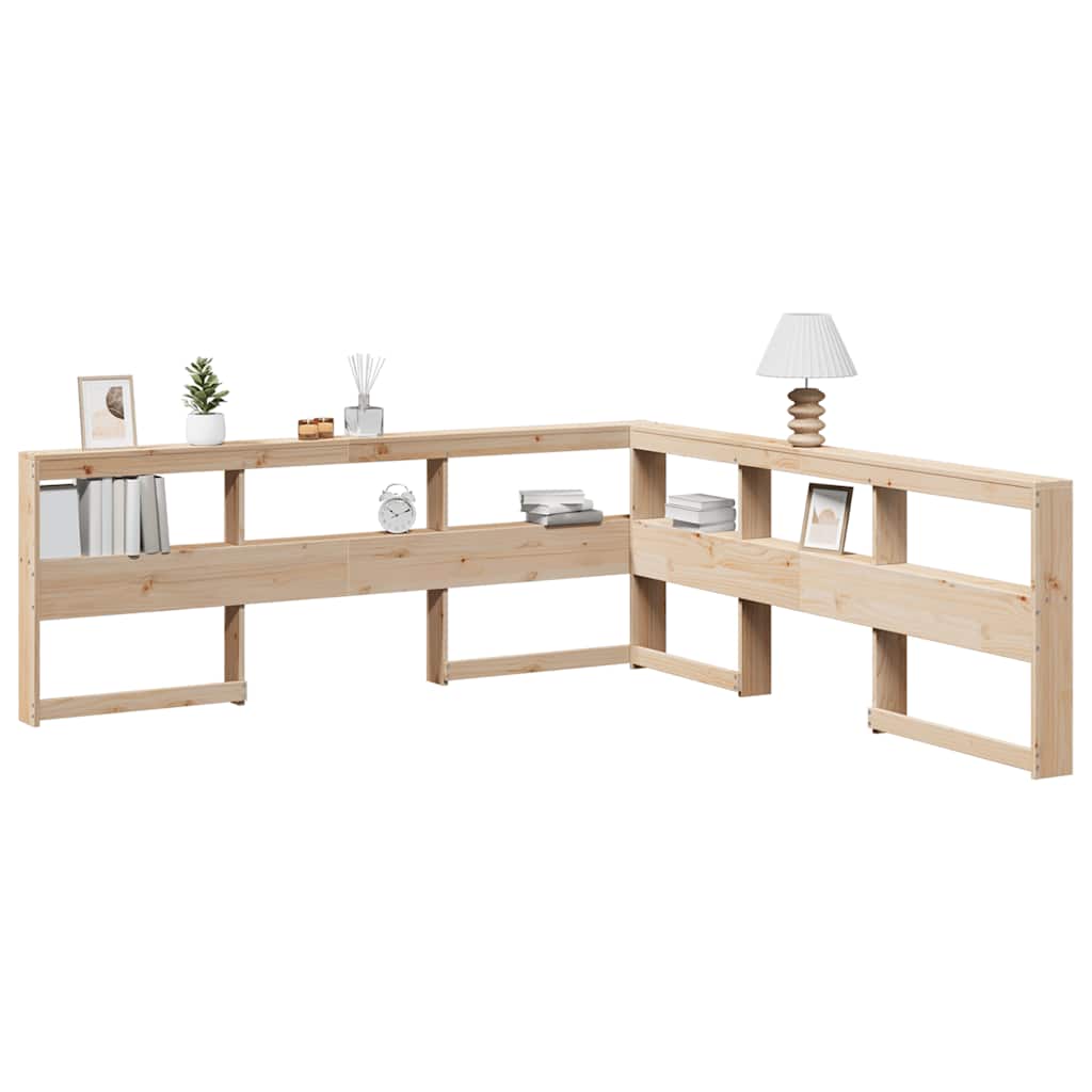 Testiera Libreria a L 200 cm in Legno Massello di Pino