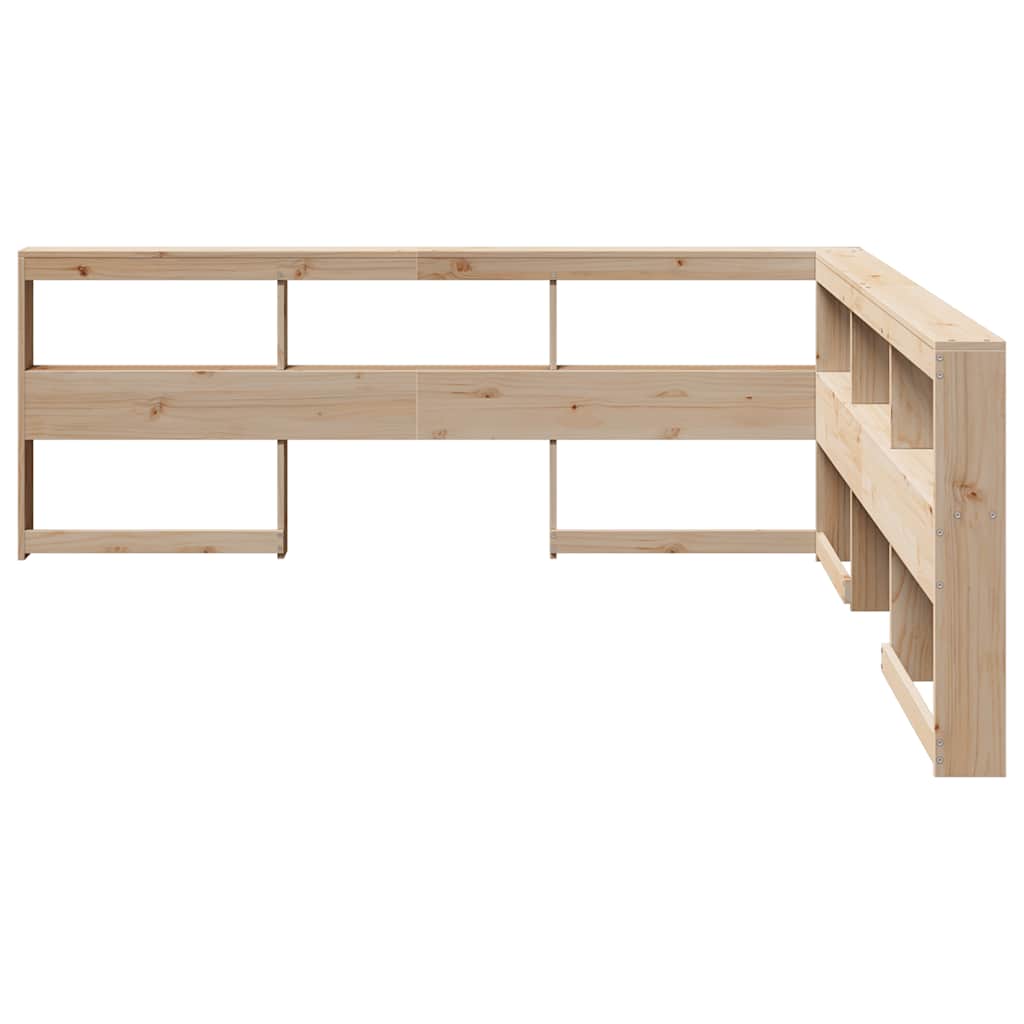 Testiera Libreria a L 180 cm in Legno Massello di Pino