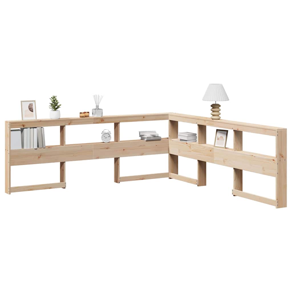 Testiera Libreria a L 180 cm in Legno Massello di Pino
