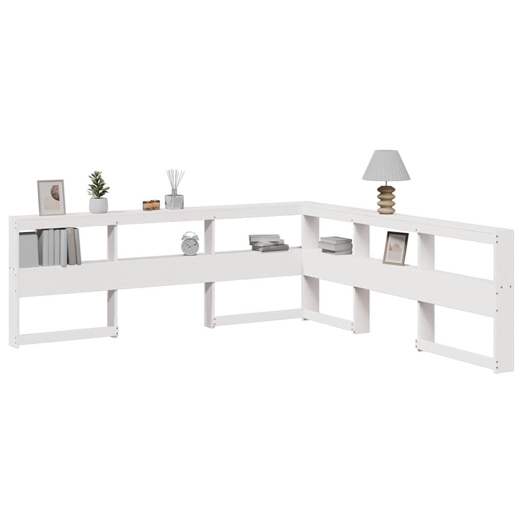 Testiera Libreria a L 180 cm in Legno Massello di Pino