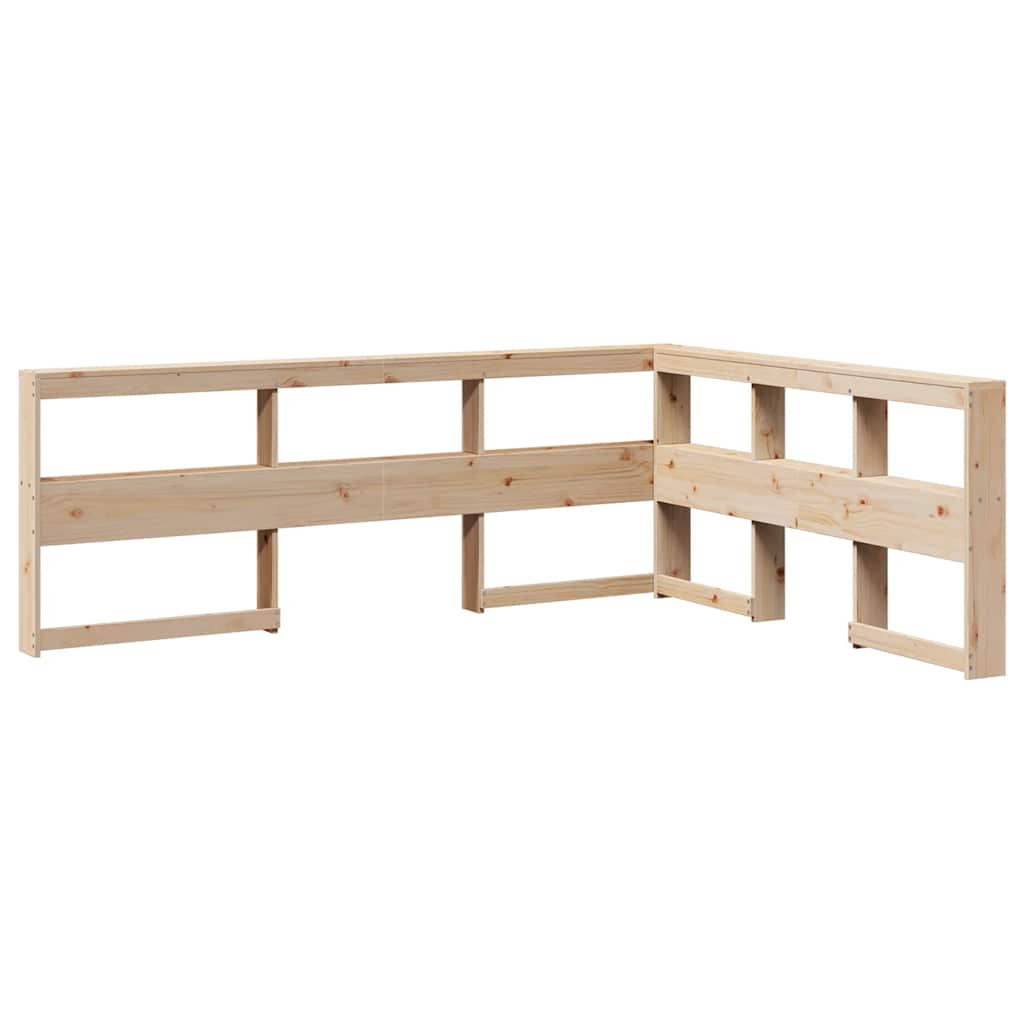 Testiera Libreria a L 160 cm in Legno Massello di Pino