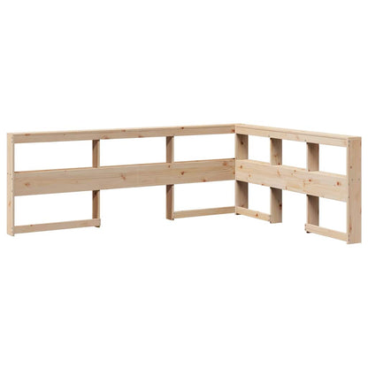 Testiera Libreria a L 160 cm in Legno Massello di Pino