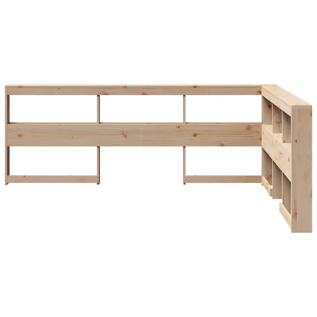 Testiera Libreria a L 150 cm in Legno Massello di Pino