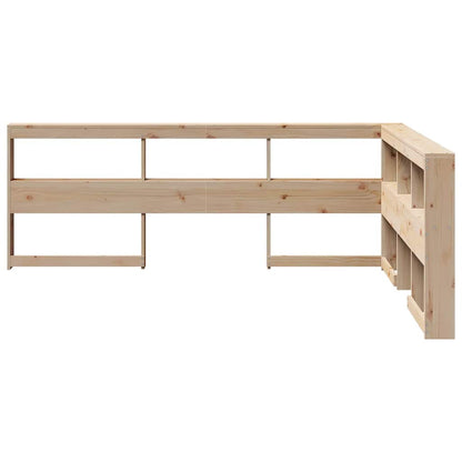 Testiera Libreria a L 150 cm in Legno Massello di Pino