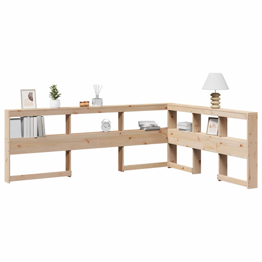 Testiera Libreria a L 140 cm in Legno Massello di Pino
