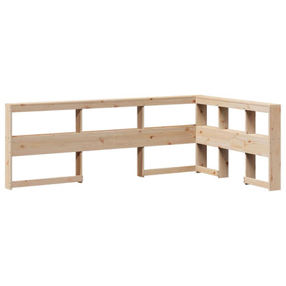 Testiera Libreria a L 120 cm in Legno Massello di Pino