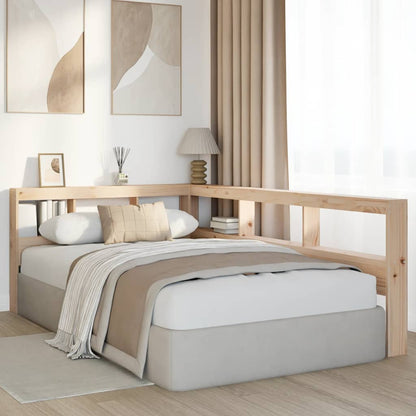 Testiera Libreria a L 120 cm in Legno Massello di Pino