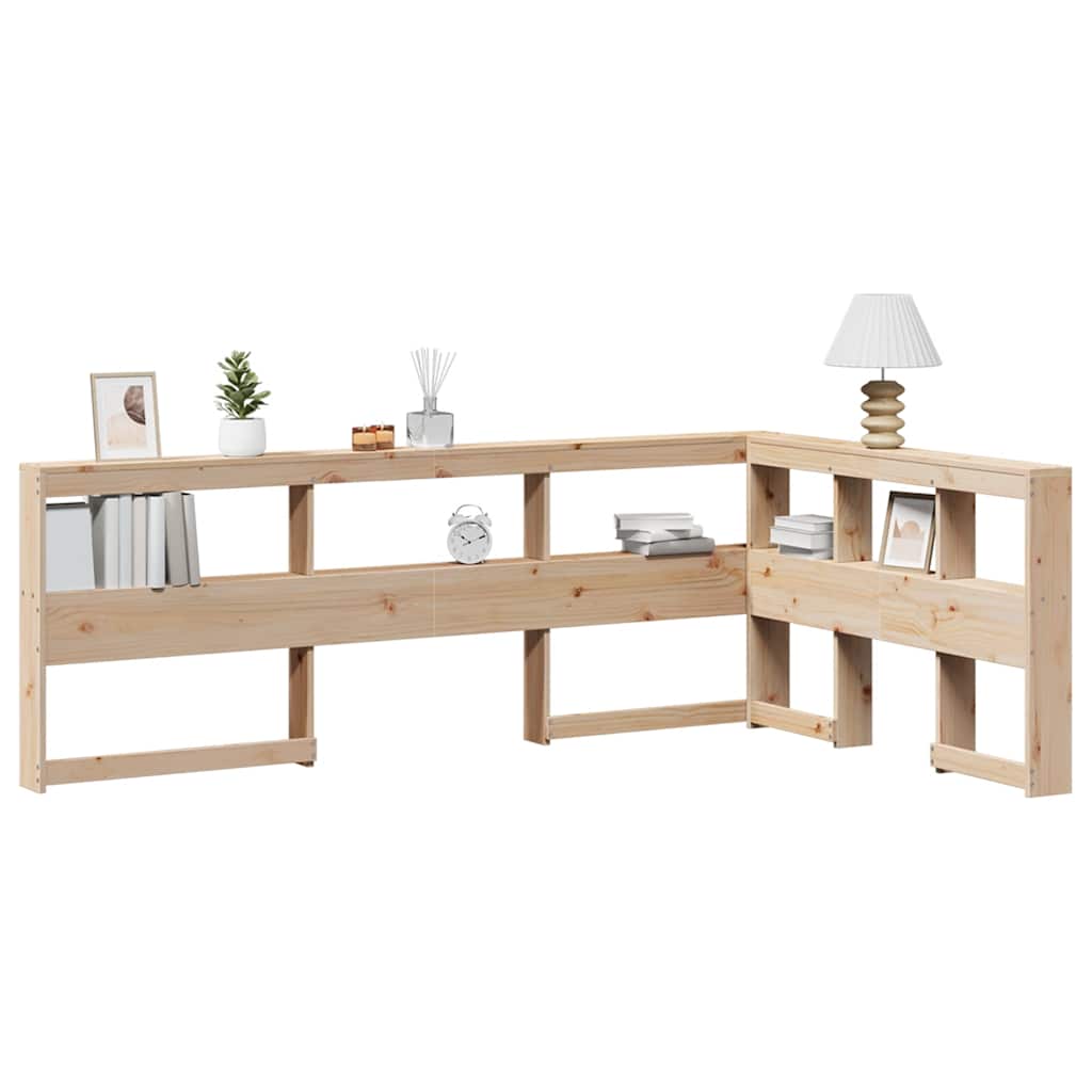 Testiera Libreria a L 120 cm in Legno Massello di Pino