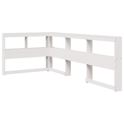 Testiera Libreria a L Bianca 100 cm in Legno Massello di Pino