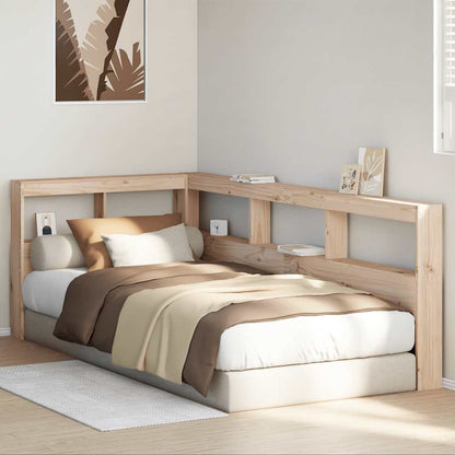 Testiera Libreria a L 80 cm in Legno Massello di Pino
