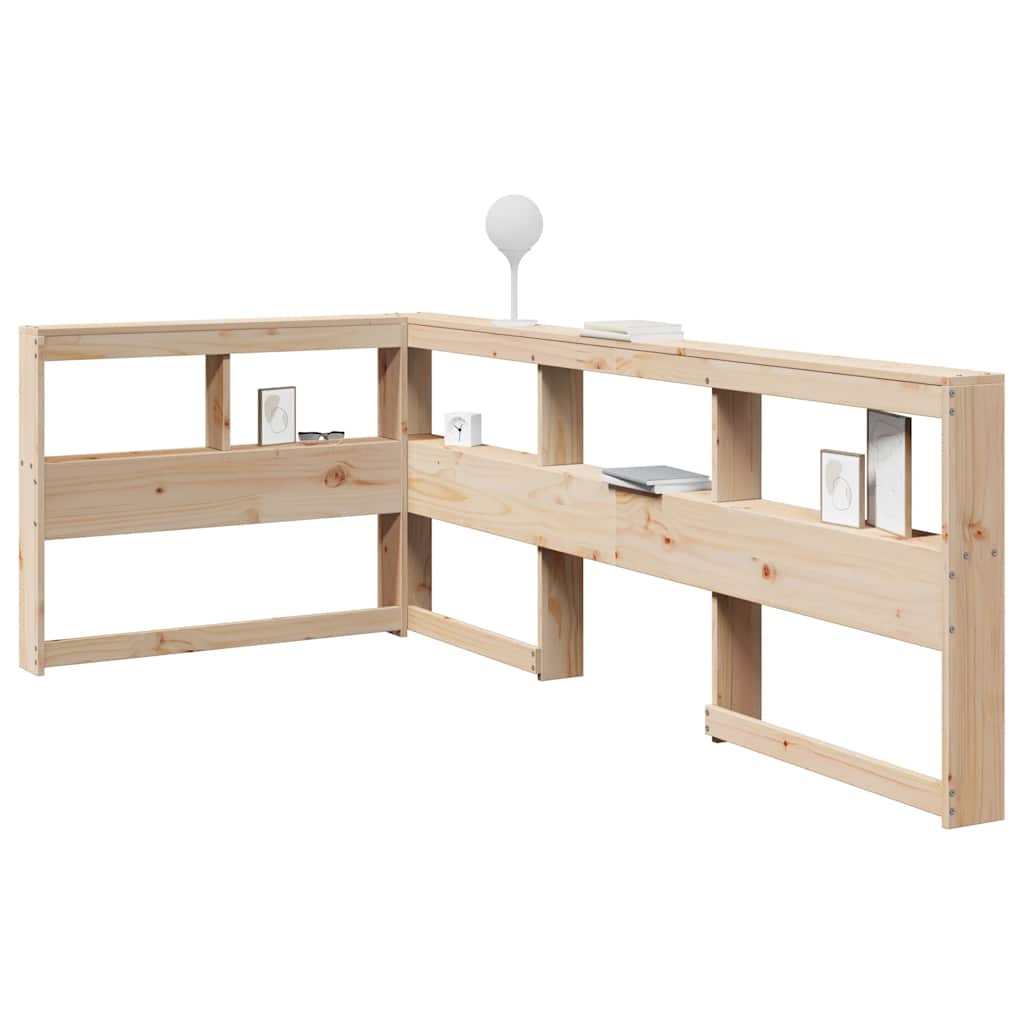 Testiera Libreria a L 80 cm in Legno Massello di Pino