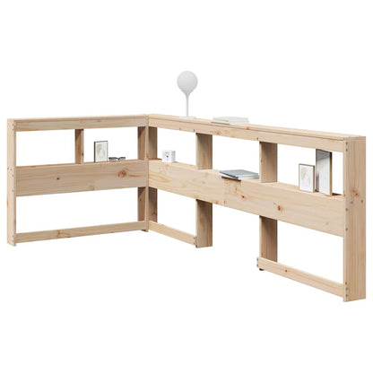 Testiera Libreria a L 80 cm in Legno Massello di Pino