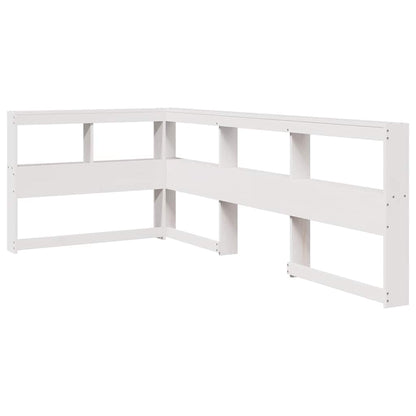 Testiera Libreria a L Bianca 80 cm in Legno Massello di Pino