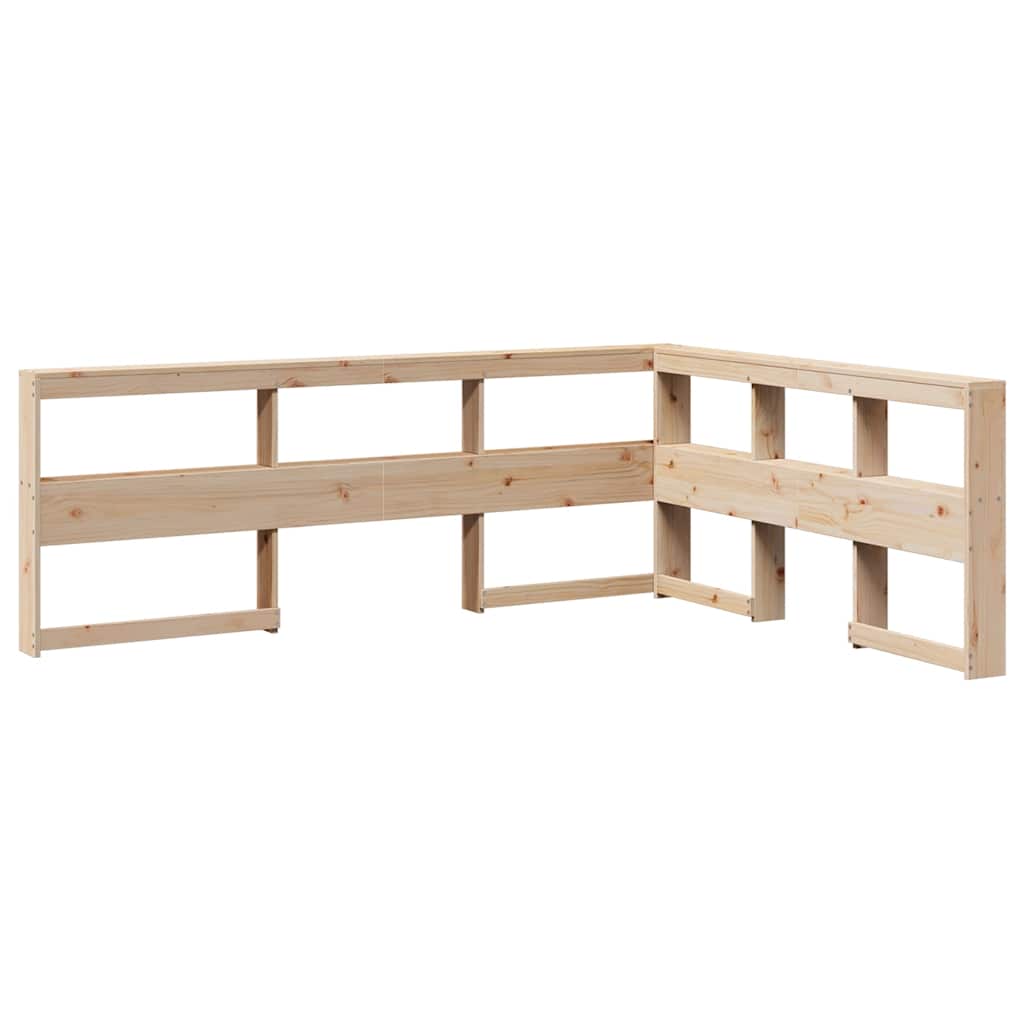 Testiera Libreria a L 140 cm in Legno Massello di Pino