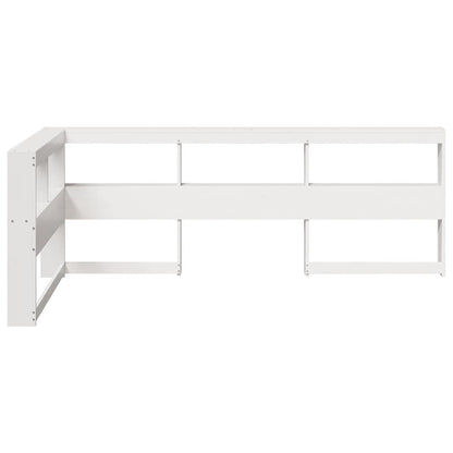 Testiera Libreria a L Bianca 90 cm in Legno Massello di Pino