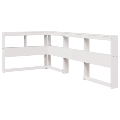 Testiera Libreria a L Bianca 75 cm in Legno Massello di Pino