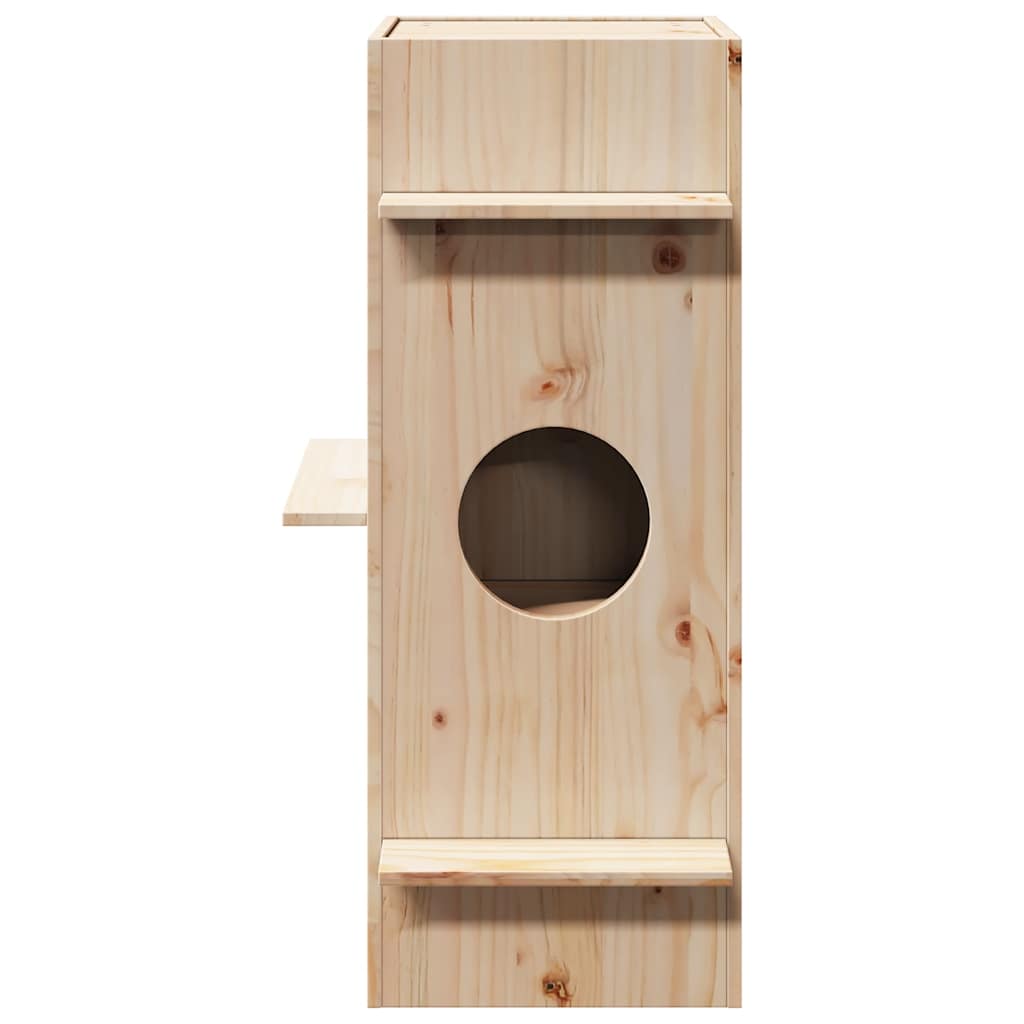Cuccia per Gatti 43x43x90 cm in Legno Massello di Pino