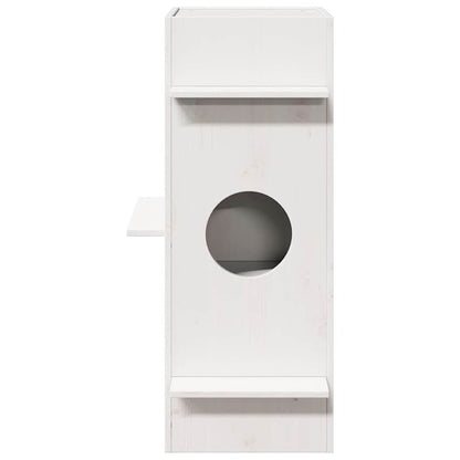 Cuccia per Gatti Bianca 43x43x90 cm in Legno Massello di Pino