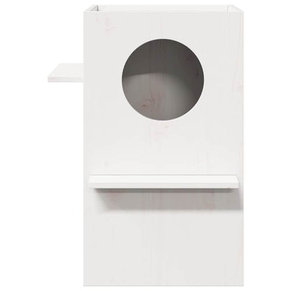 Cuccia per Gatti Bianca 43x43x60 cm in Legno Massello di Pino