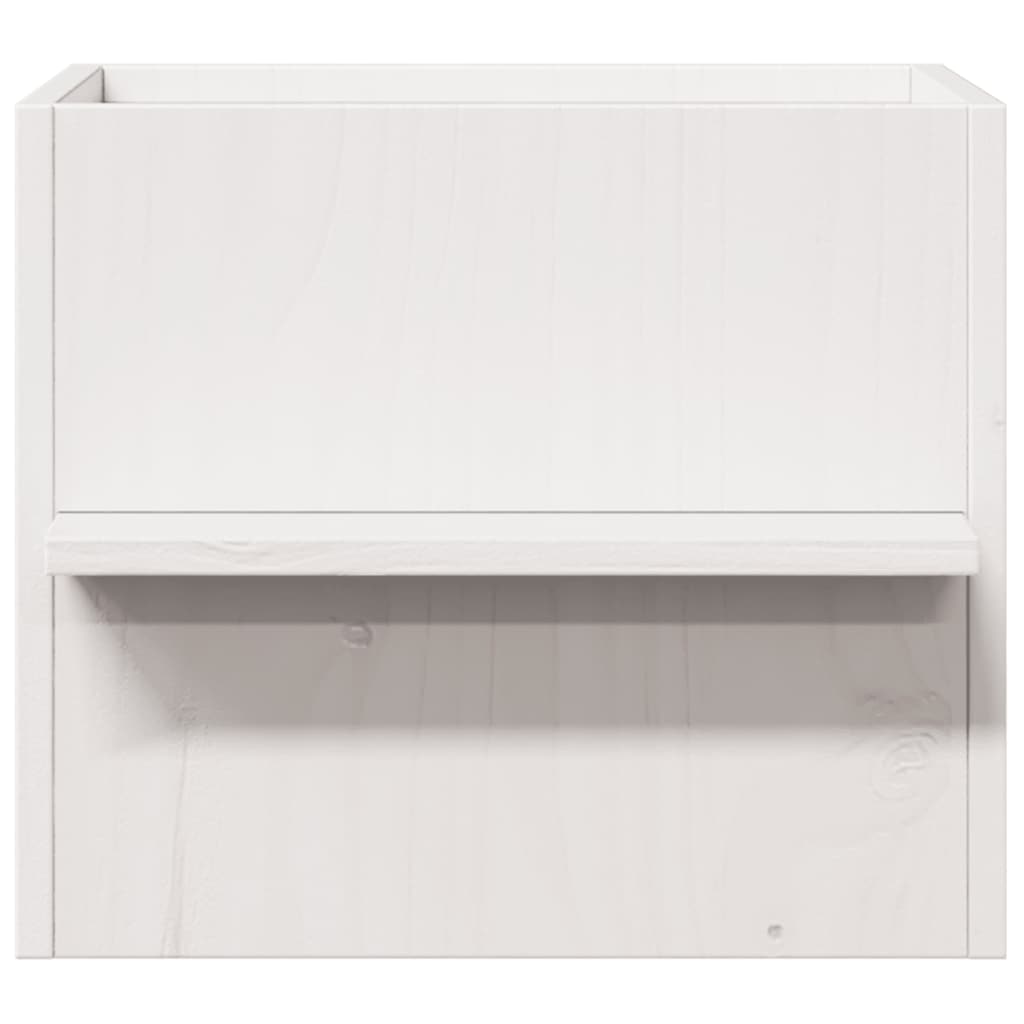 Cuccia per Gatti Bianca 51x35x30 cm in Legno Massello di Pino