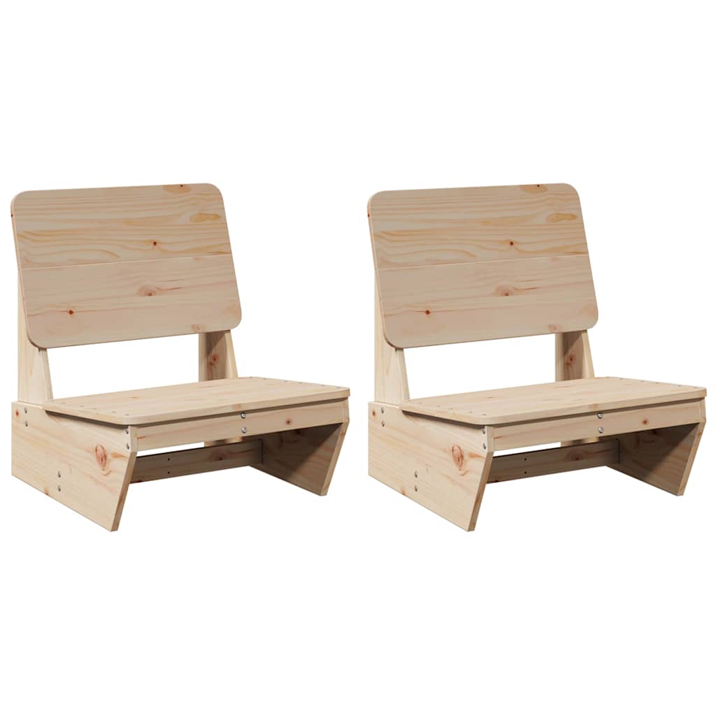 Sedie da Giardino 2 pz 60x64x70,5 cm Legno Massello di Pino