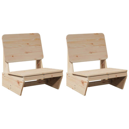 Sedie da Giardino 2 pz 60x64x70,5 cm Legno Massello di Pino